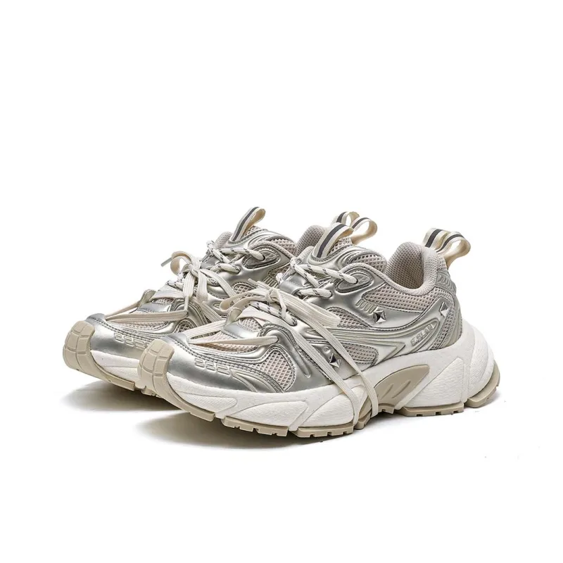EBLAN Low-Top Chunky Sneakers Unisex Champagne-1