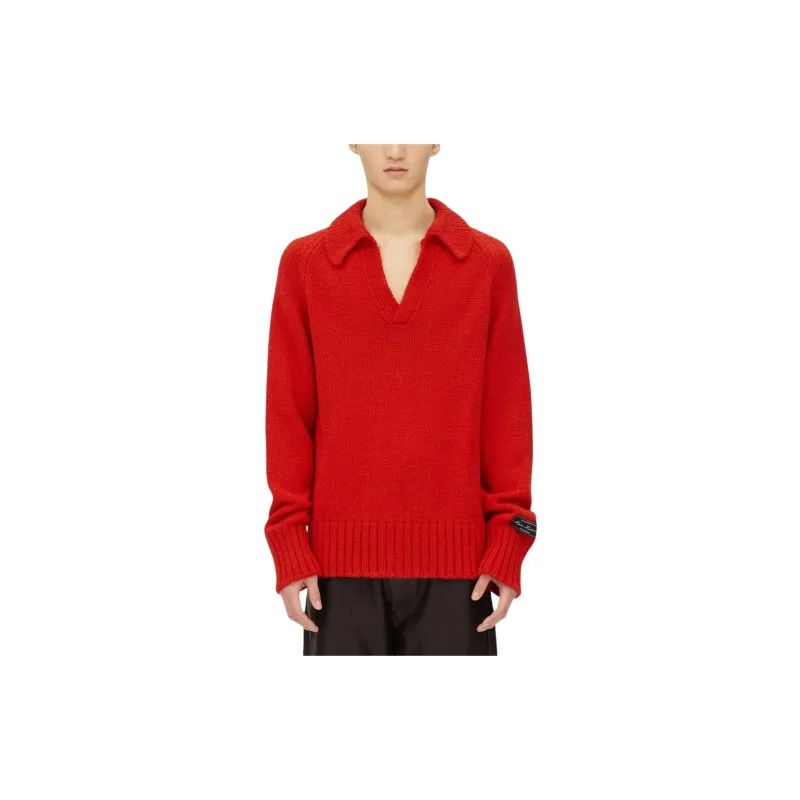 MSGM Classic Collar Sleeve Patch Jumper-2
