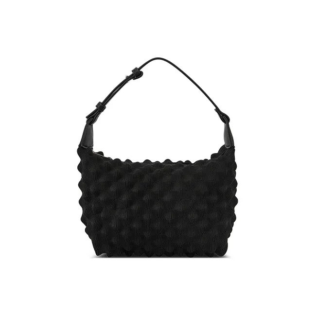 JC DAMO Eco-Friendly Yarn One Shoulder Handbags Women's Rose Red/Black-4