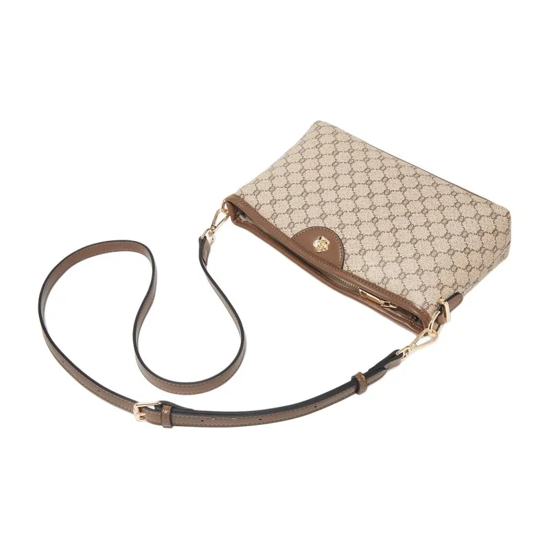 Marino Orlandi Synthetic Leather PVC Small Square Bag, Mom Bag, Crossbody Bag, Shoulder Bag Women's Khaki/Coffee-19