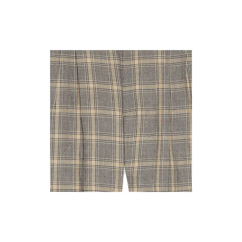 GUCCI Cuffed Plaid Shorts Grey/Beige-6