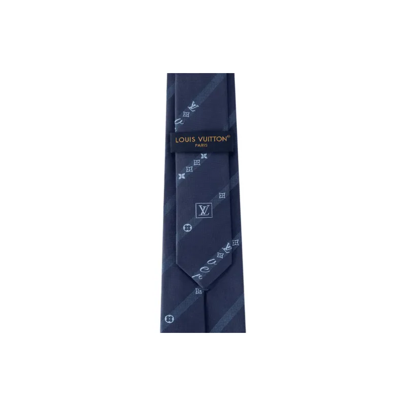 LOUIS VUITTON Mulberry Silk Ties Men's Blue-1