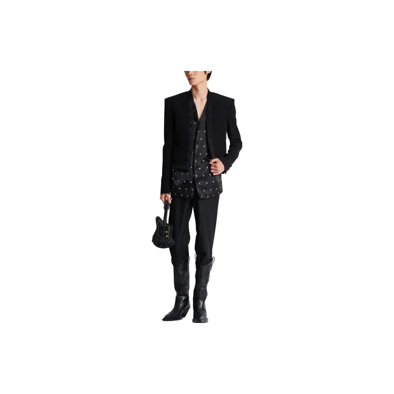 BALMAIN Stars embroidered Silk Shirt-1