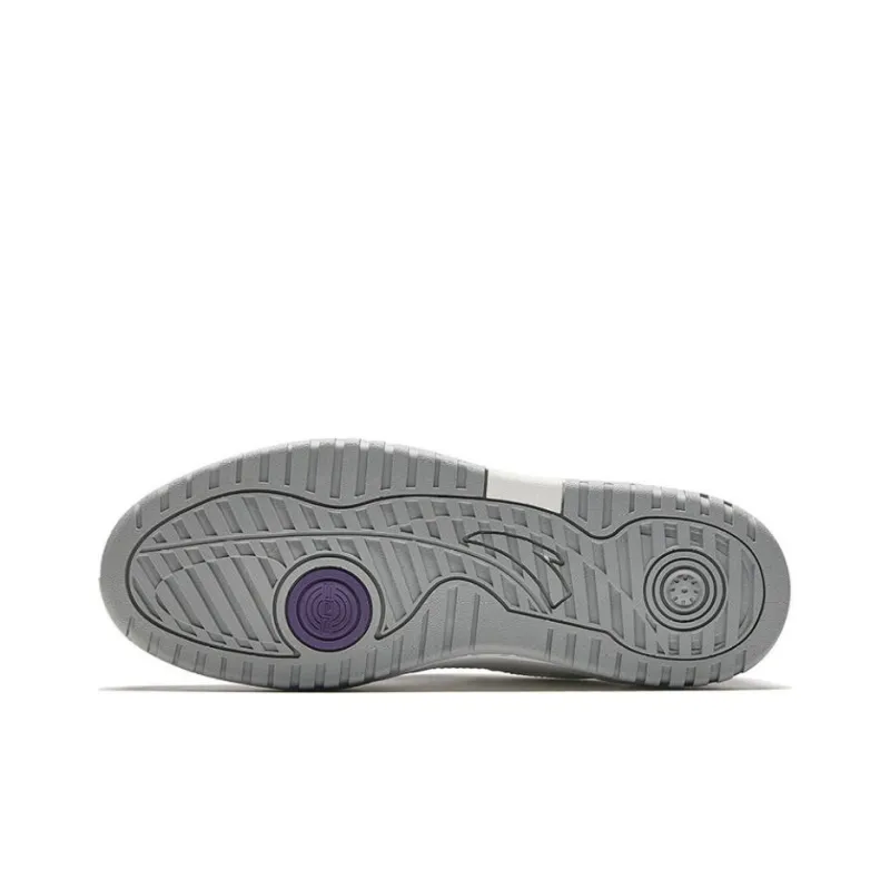 Anta Slam Lightweight Height Increasing Low Top Skateboard Shoes Women's White Gray Purple-4