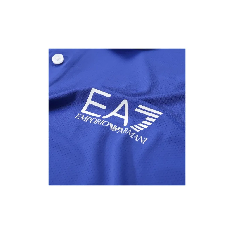 EMPORIO ARMANI EA7 SS24 Polo Shirt Men's Royal Blue-3