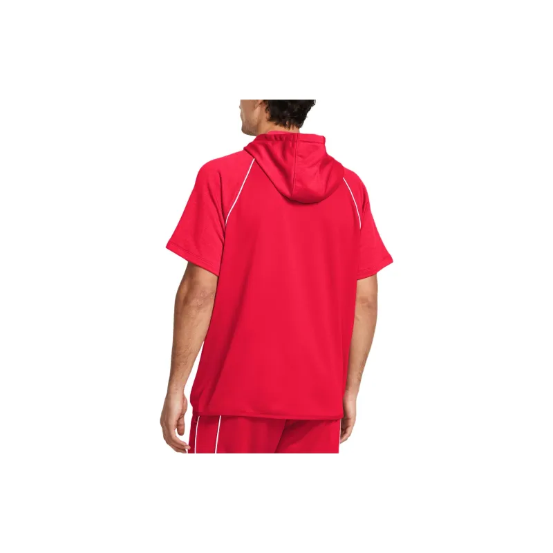 Under Armour Command Warm-Up Short Sleeve Hoodie T-Shirt Men's Red-3