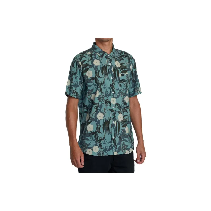 RVCA Shirt Men's Green Tea Brown-1
