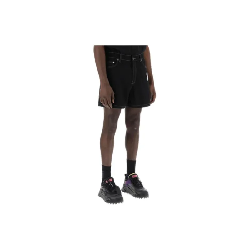 OFF WHITE Logo appliqué Denim Shorts-1