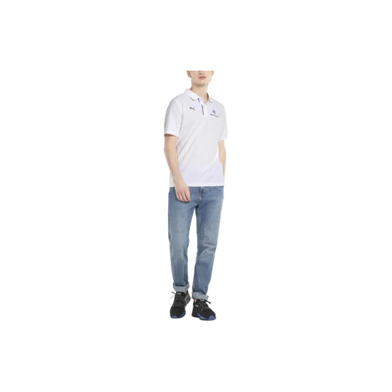 PUMA x BMW BMW M Motorsport Collaboration Motorsport Polo Polo Shirt Men's White-4