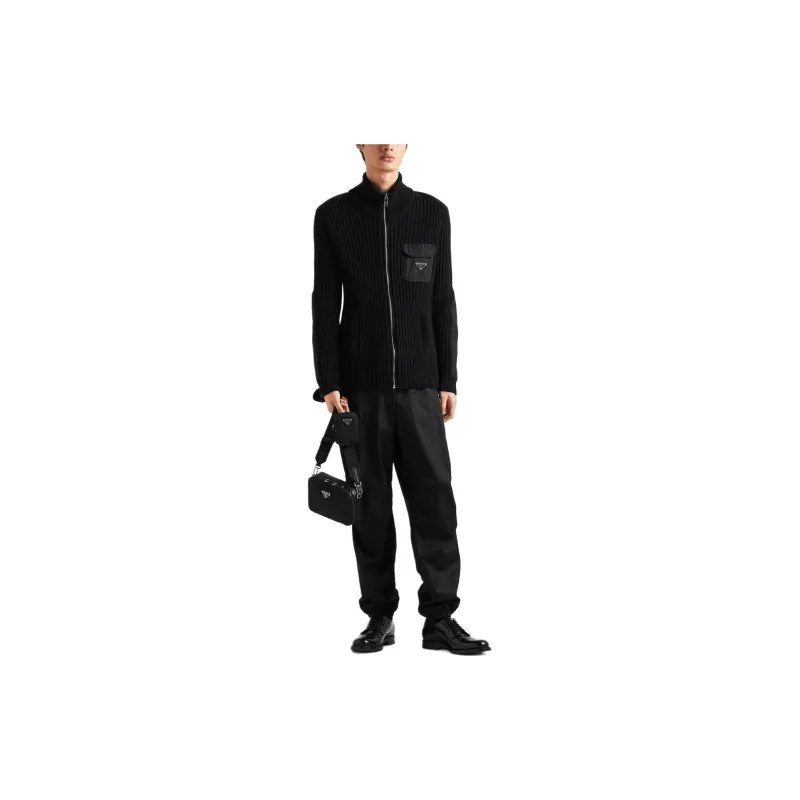 PRADA Triangle logo Cashmere Cardigan-1