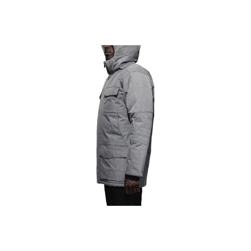 Canada Goose Windermere Series Solid Color Hooded Mid-Length Down Jacket Men's Gray-4