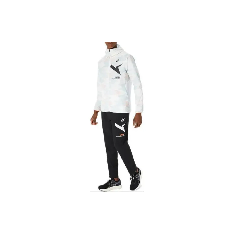 Asics A I M Stretch Cross Graphic Hoodie Jacket Jackets & Coats Unisex Bright White-5
