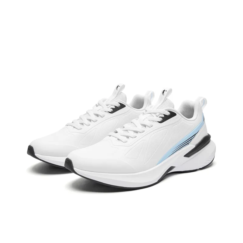QIAODAN Cushioning Anti Slip And Wear Resistant Low Top Casual Running Shoes Men's White Blue-2