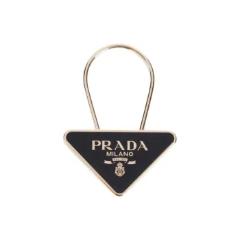 PRADA Triangle Logo Keychain