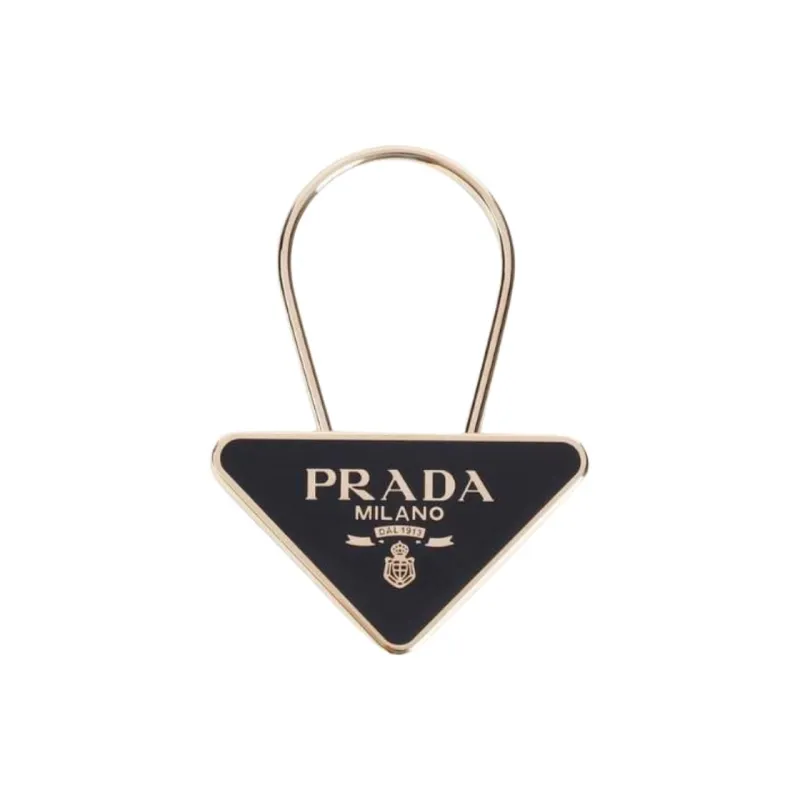 PRADA Triangle Logo Keychain-0