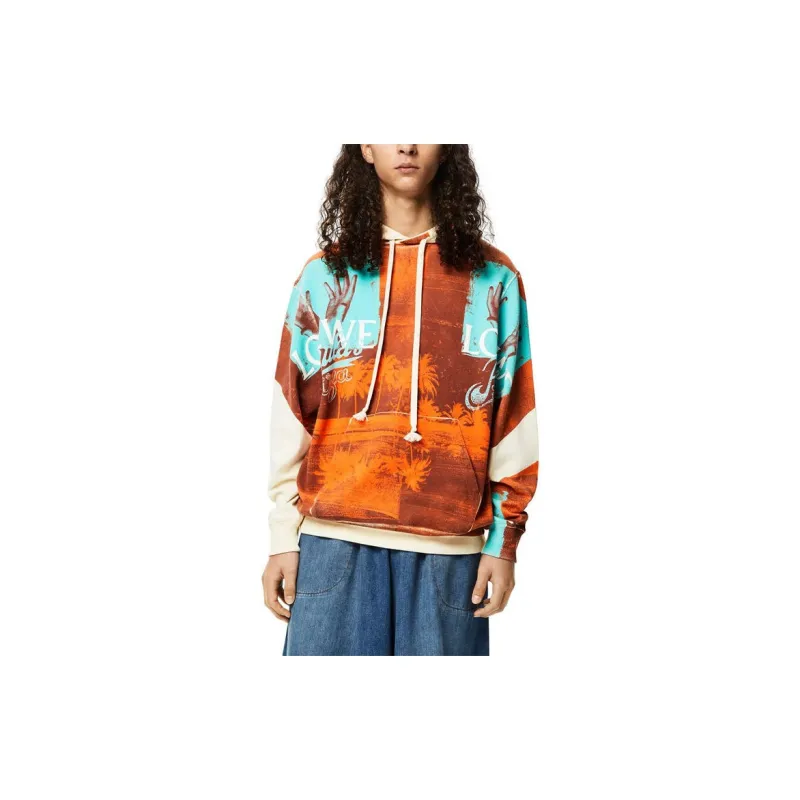 LOEWE Tropical Hands Print Hoodie-1