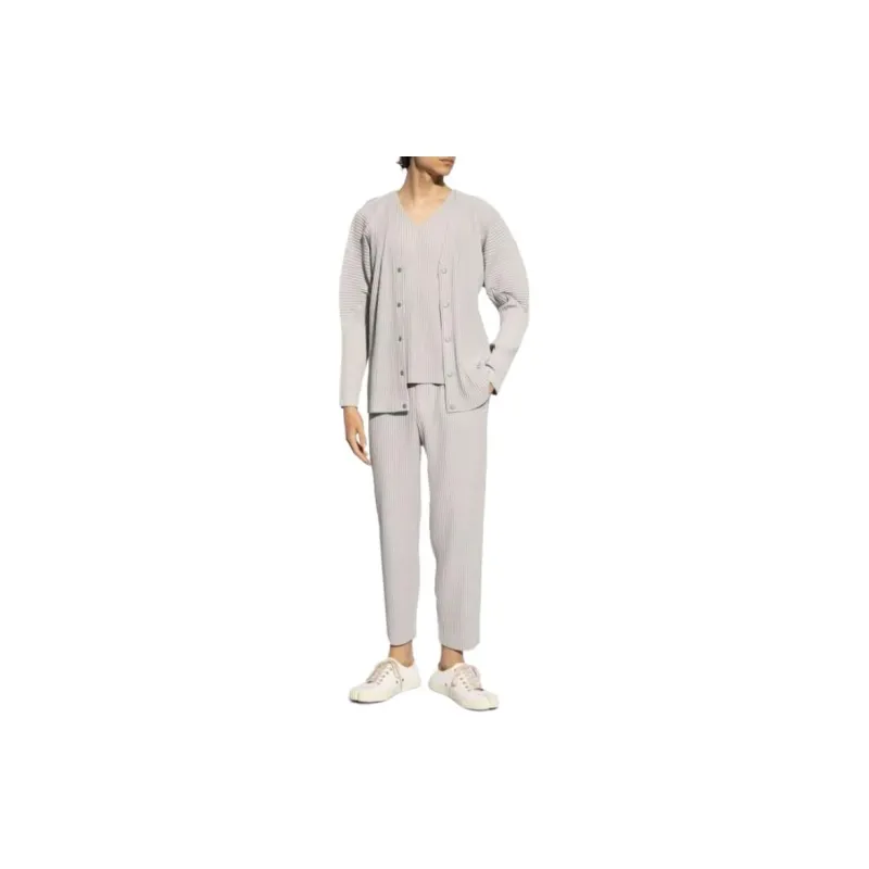 Homme Plissé Issey Miyake Pleated V neck Jacket-3