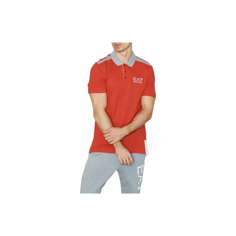 EMPORIO ARMANI EA7 Polo Shirts Men Orange Red-1