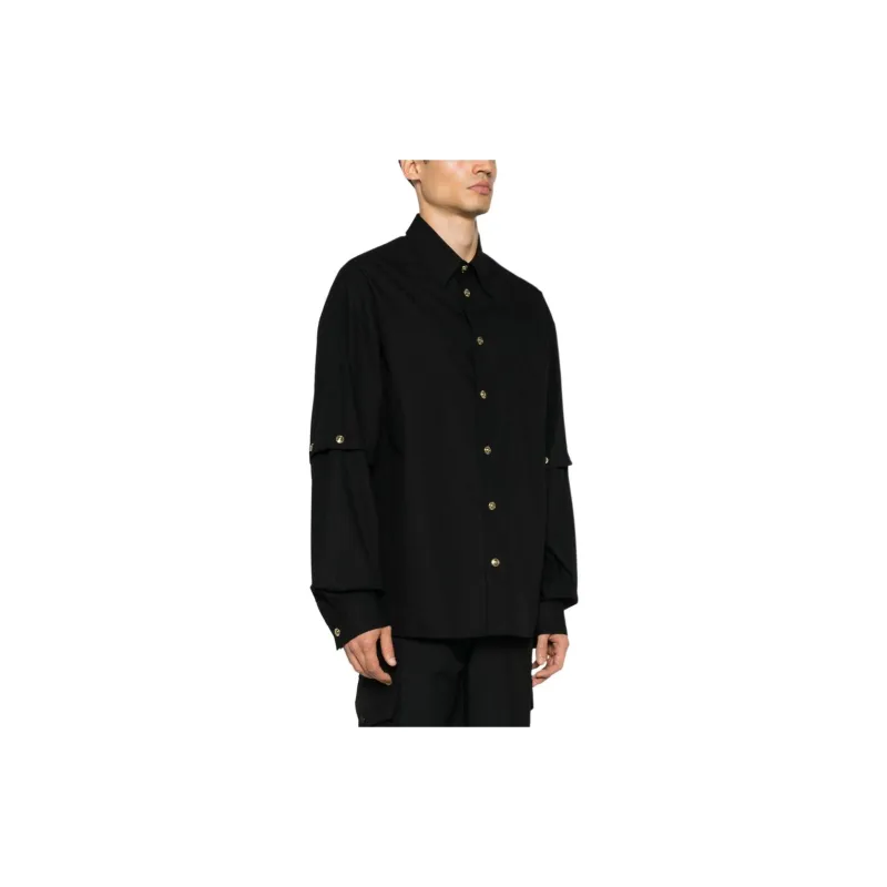 VERSACE JEANS COUTURE Embossed button Cotton Shirt-3