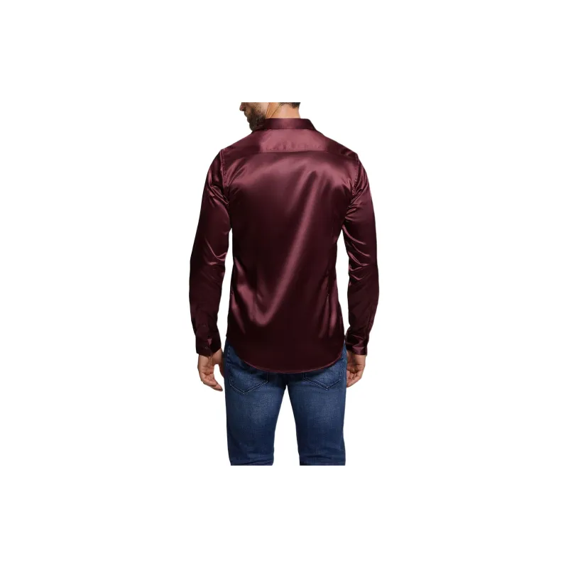GUESS Long Sleeve Regal Shirt Shirt Men's Red-2