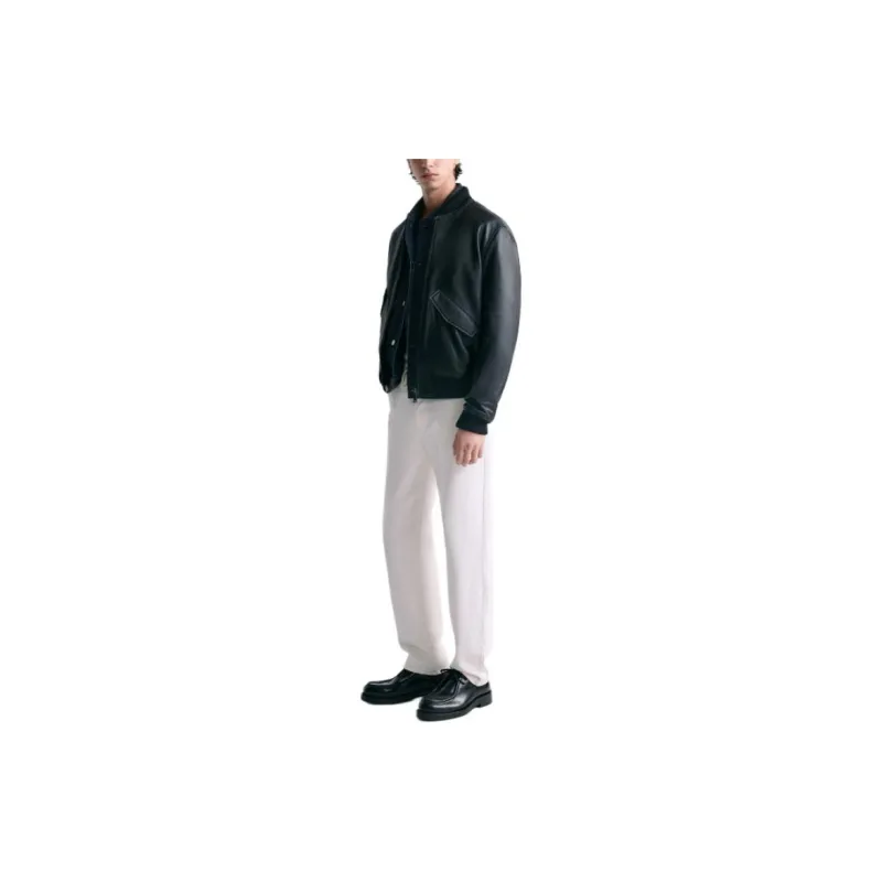 ZARA Leather Jacket Men's Black-2