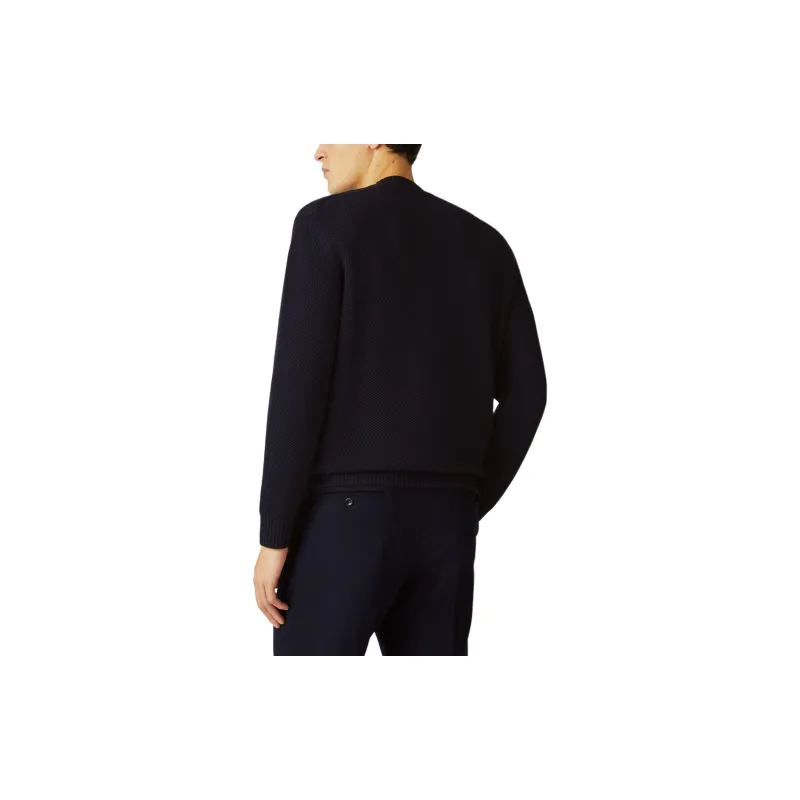 Loro Piana The Gift Of Kings® Argyle Crew Neck Knitwear Men's Marine Blue-2