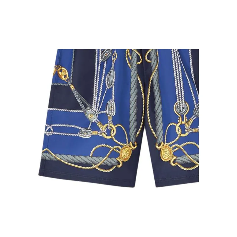 VERSACE Nautical Print Drawstring Swim Shorts-4