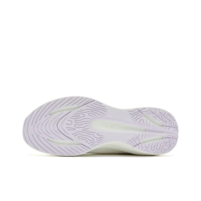 QIAODAN Rainwing 4.0 Cushioned Slip-Resistant Low-Top Q-LITESPEED Technology Running Shoes Women's White Purple-4