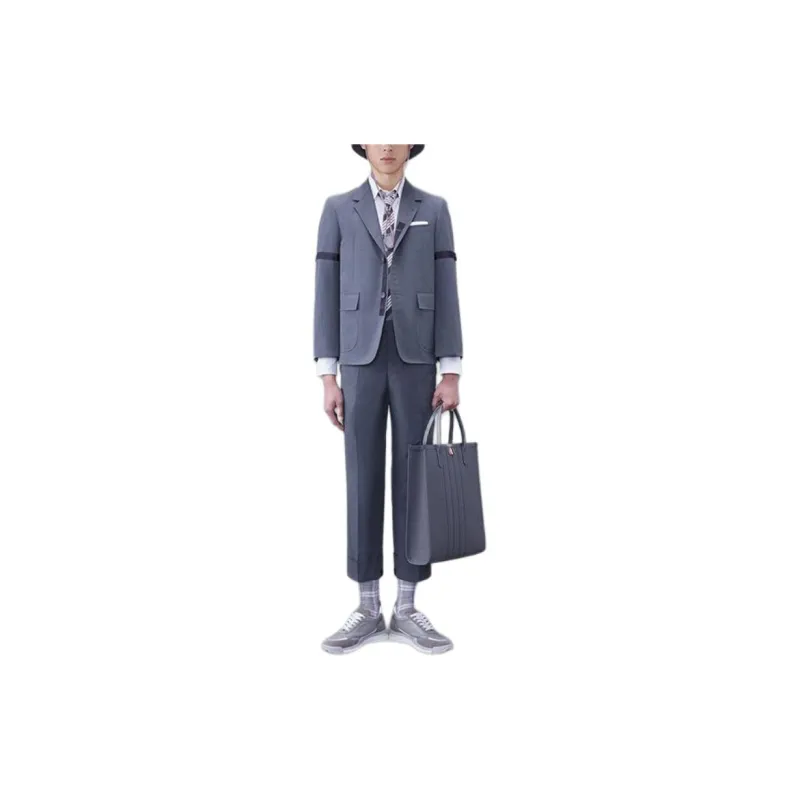 THOM BROWNE Notched Lapels Single Breasted Blazer-1