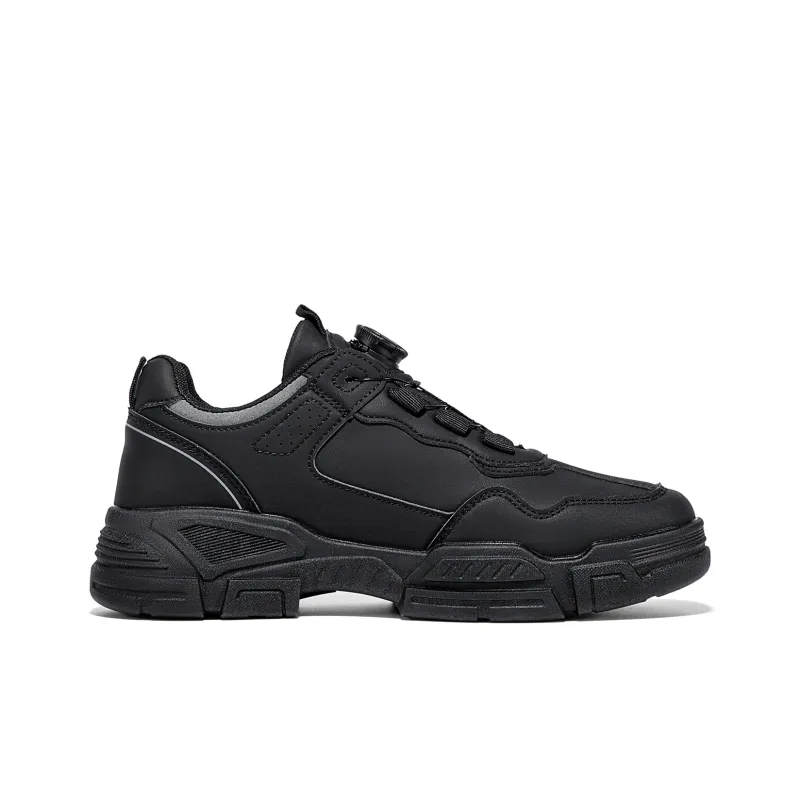 Warrior Work Boots Height Increasing Support Wear Resistant Lightweight Slip Resistant Low Top Casual Shoes Men's Black-1