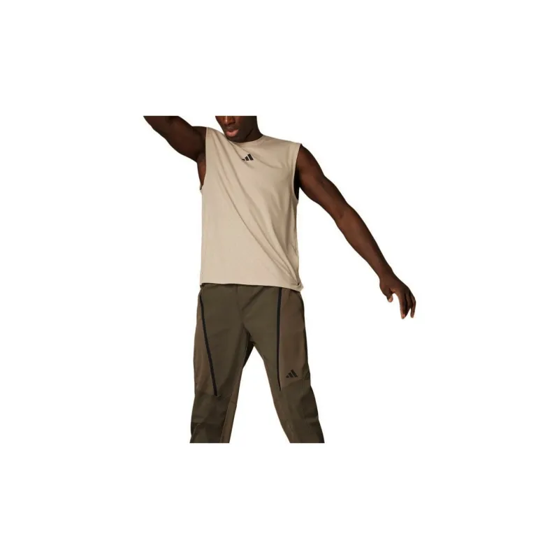 Adidas Tank Tops Men's Light Umber/Black-2