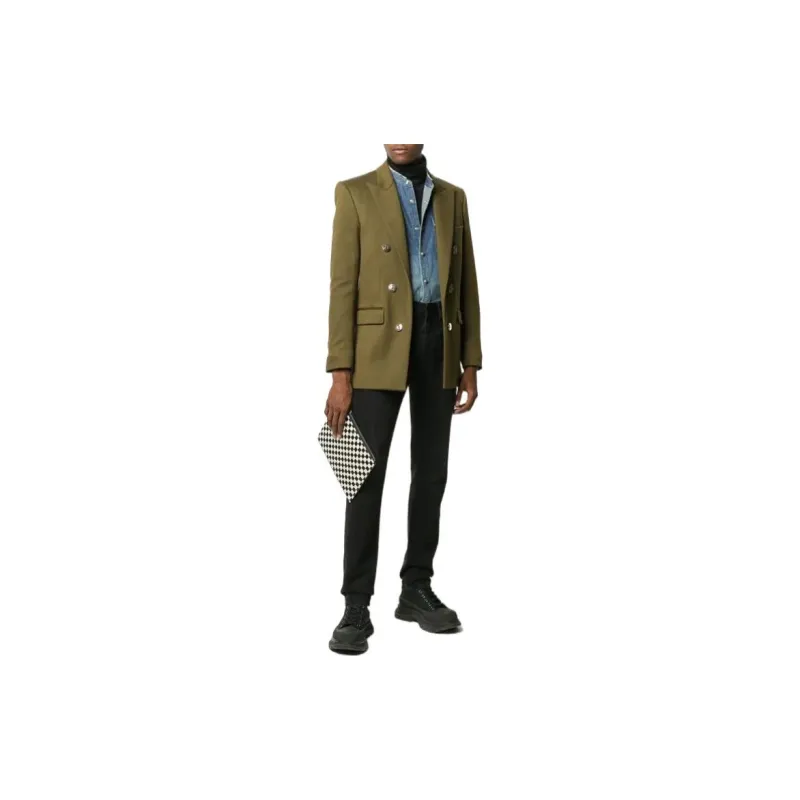 BALMAIN Business Suits Men Green-1