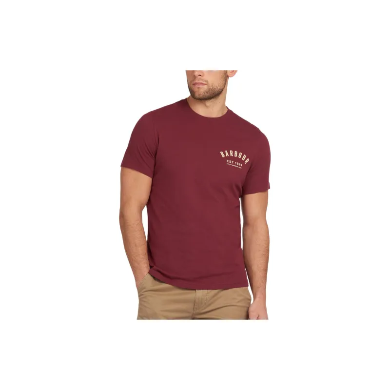 BARBOUR T-Shirts Men Burgundy-2