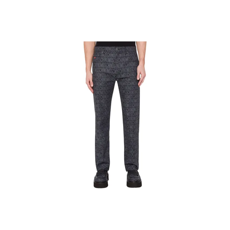 MOSCHINO Logo print Mid rise Jeans-1