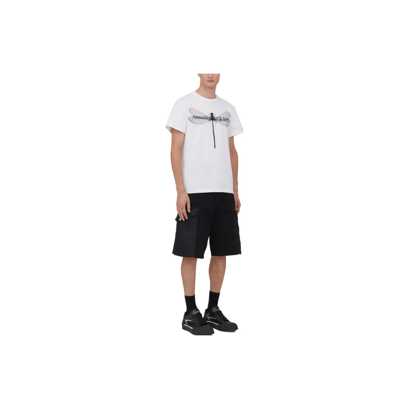 Alexander McQueen Dragon Fly Printed Crewneck T Shirt-3