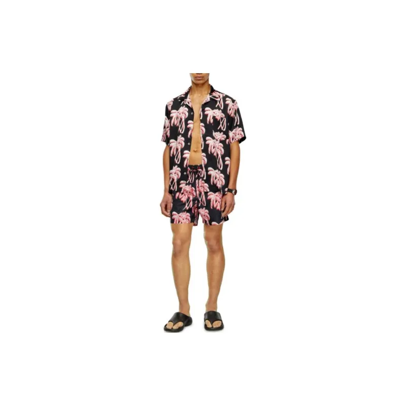DIESEL Bmowt Adrian Palm Tree Printed Buttoned Shirt-3