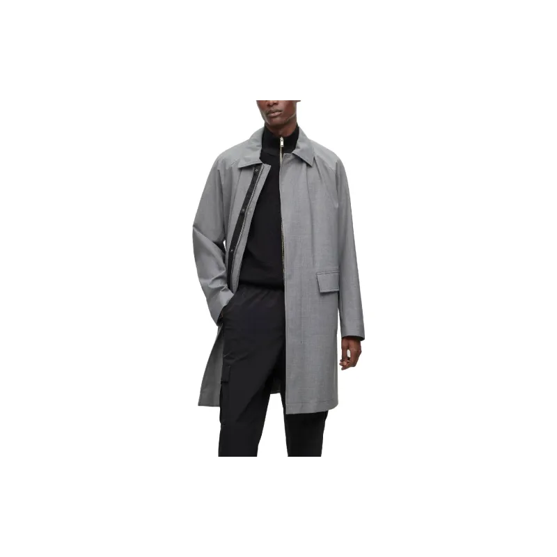 HUGO BOSS SS23 Performance Trench Coats Men Silver-1