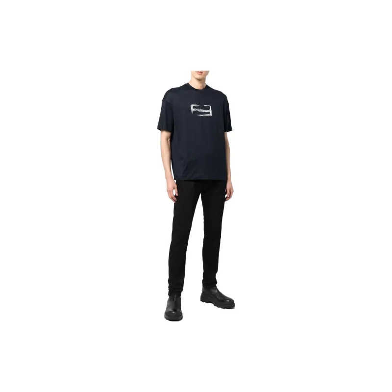 EMPORIO ARMANI SS23 T Shirt Men's Marine Blue-1