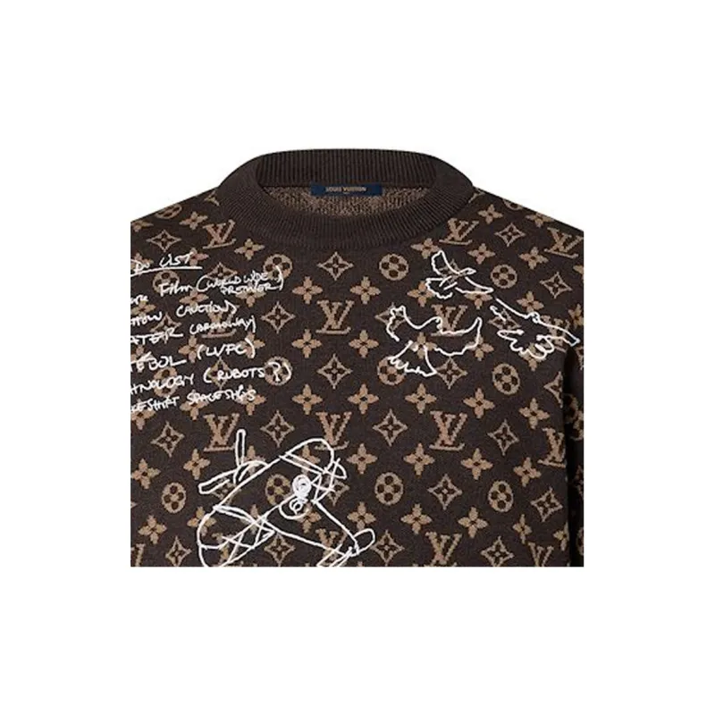 LOUIS VUITTON Pre Owned 2000s Monogram Wool Jumper-4