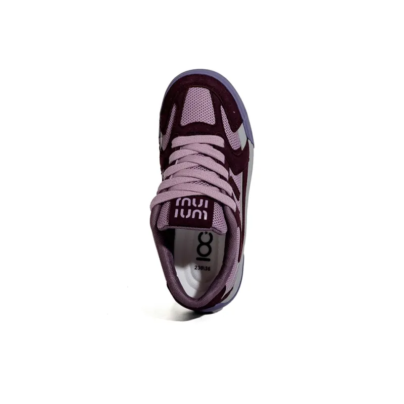 B10CROWN Slip Resistant Lightweight Breathable Low Top Skateboard Shoes Women's Violet-3