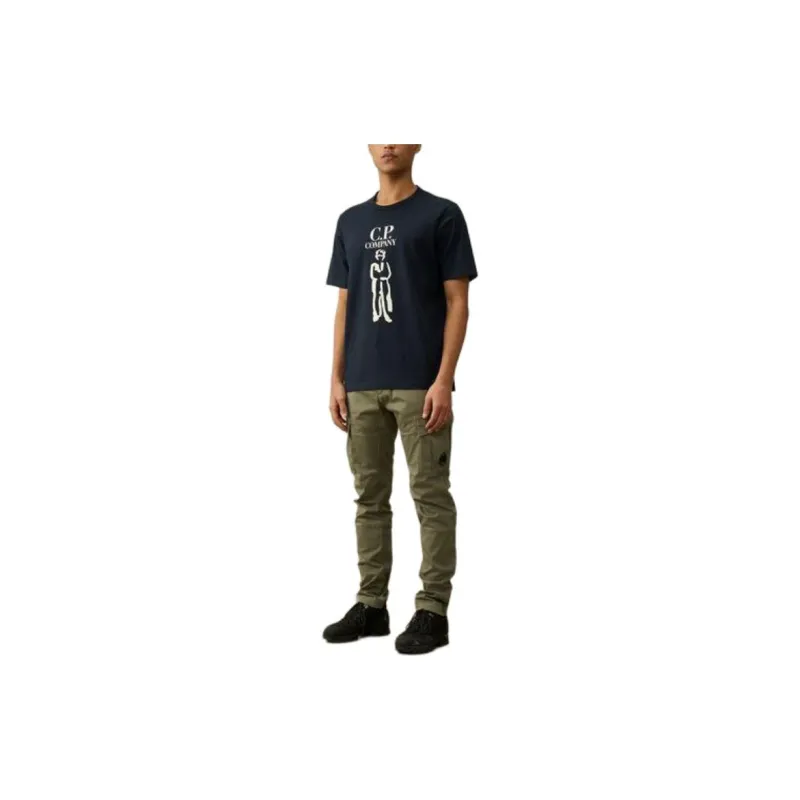 C.P.Company 30/2 Mercerized Jersey Twisted British Sailor T shirt T Shirt Men's Marine Blue-1