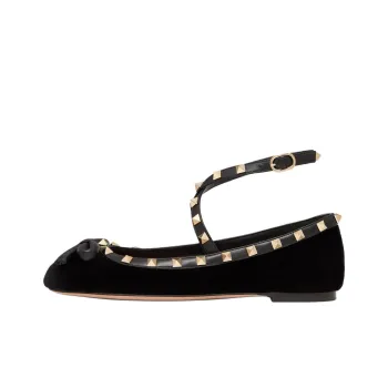 Valentino Garavani Rockstud Bow Detailed Ballerina Shoes Women's