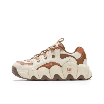 FILA Croissant Anti Slip And Wear Resistant Coverage Low Top Running Shoes Women's Beige Brown