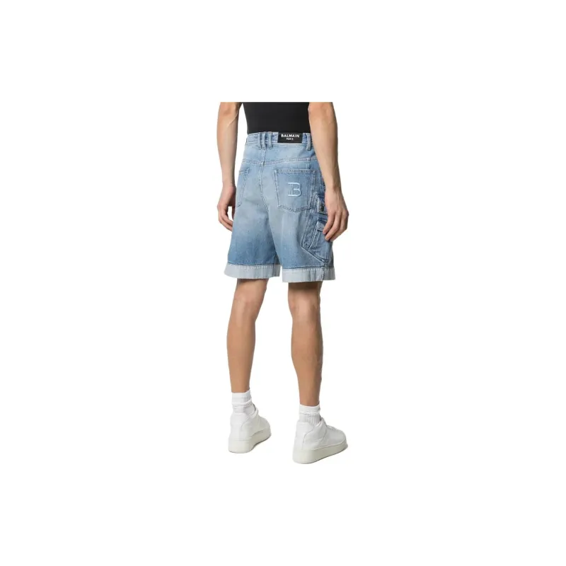BALMAIN Denim Shorts Men Blue-2
