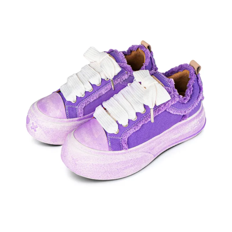SOAP OPERA Wiping Color Series Anti Slip Wear Resistant Low Top Canvas Shoes Unisex Portuguese Dark Purple Box-5