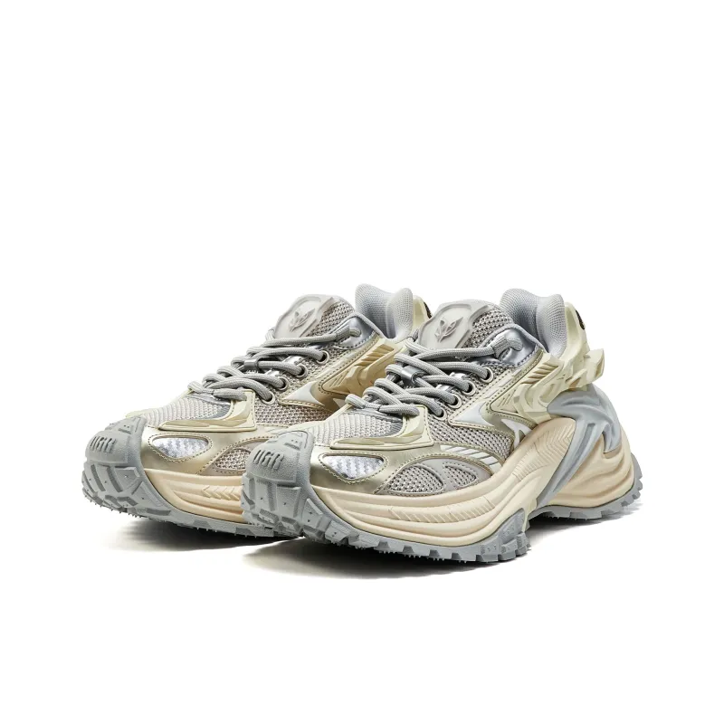 OGR Anti Slip Wear Resistant Low Top Running Shoes Unisex Light Gray Blue Oat Og Cream-2