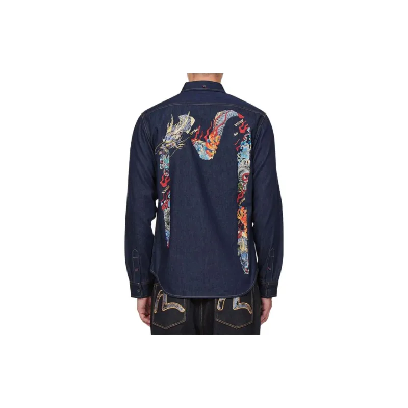 EVISU Shirts Men Denim Blue-2