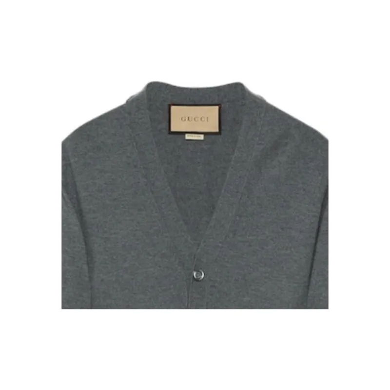 GUCCI Logo Embroidered Cardigan-4