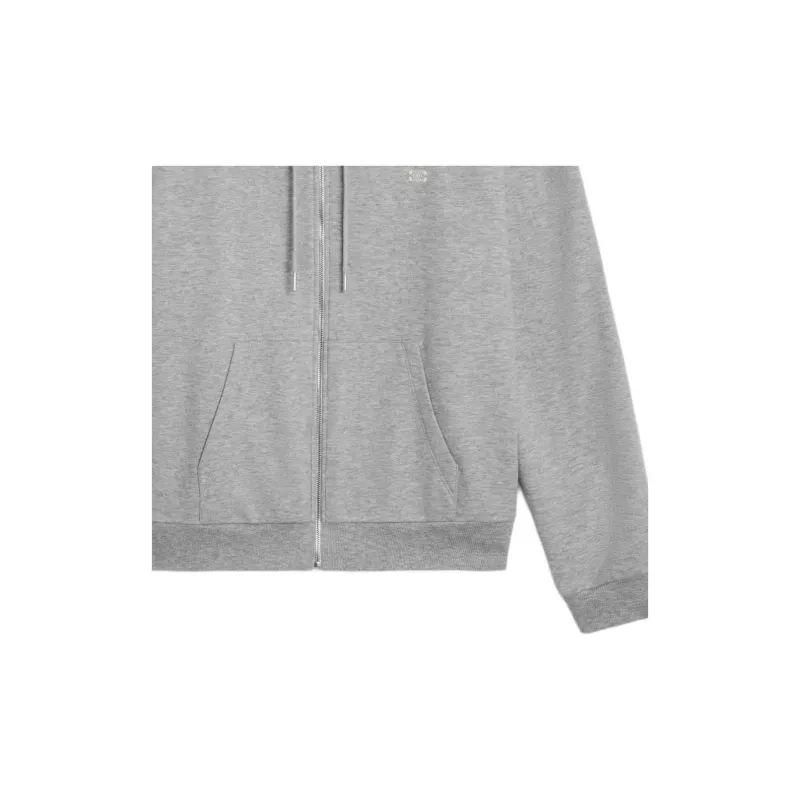 CELINE Triomphe Loose Zipped Hoodie In Cashmere Cotton-6