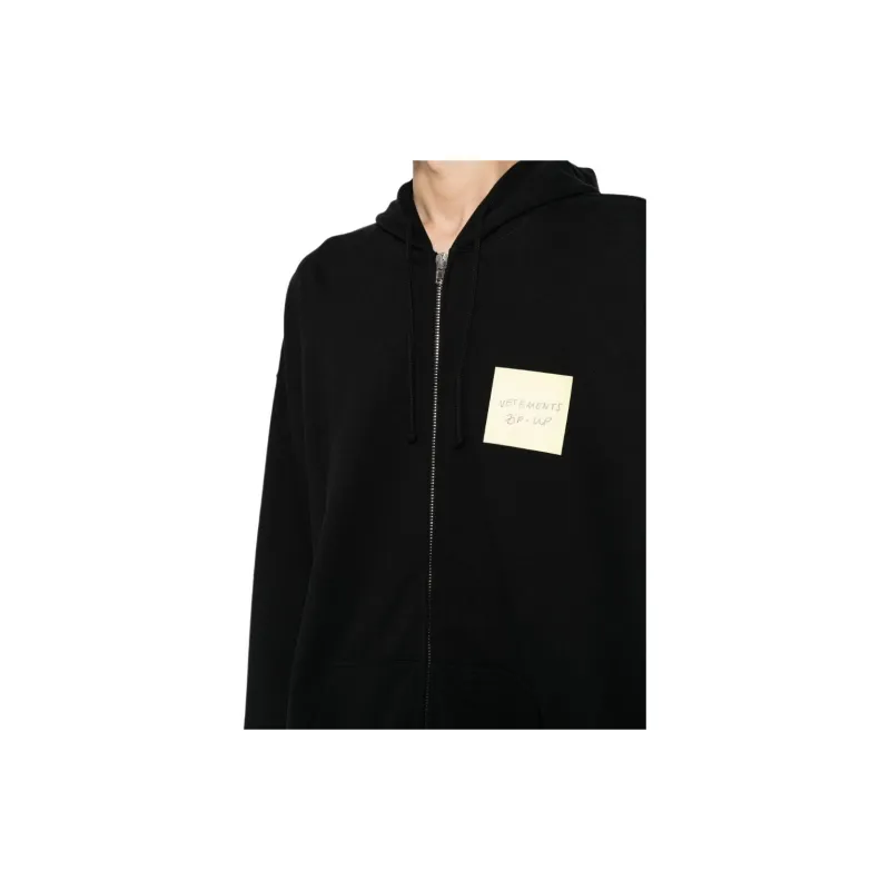 Vetements Sticker Zip Up Hoodie-1